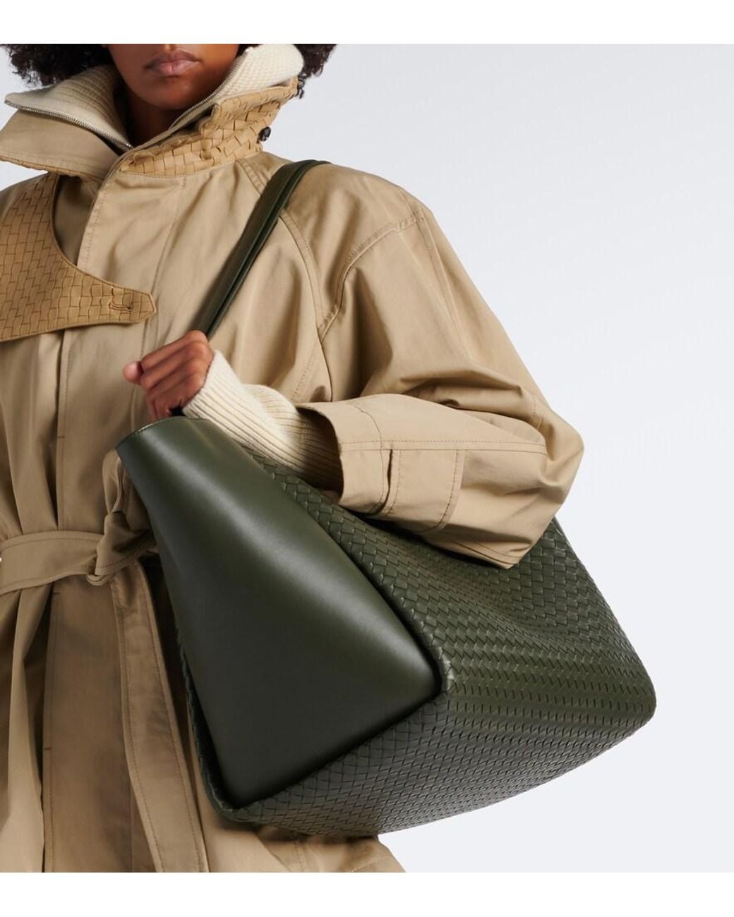 Bottega Veneta Black Corso Maxi Intrecciato Leather Tote Bag