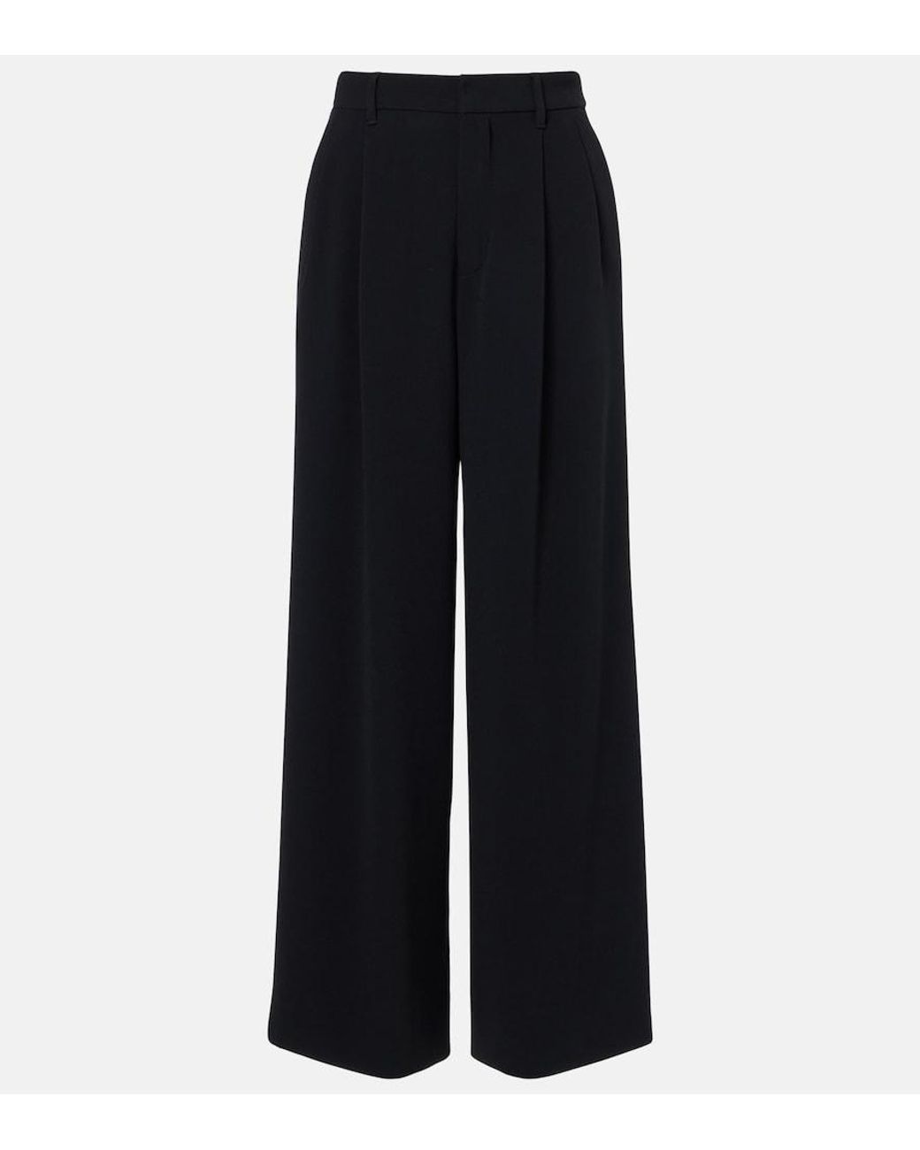 Max Mara Blue Donata Satin Wide-Leg Pants