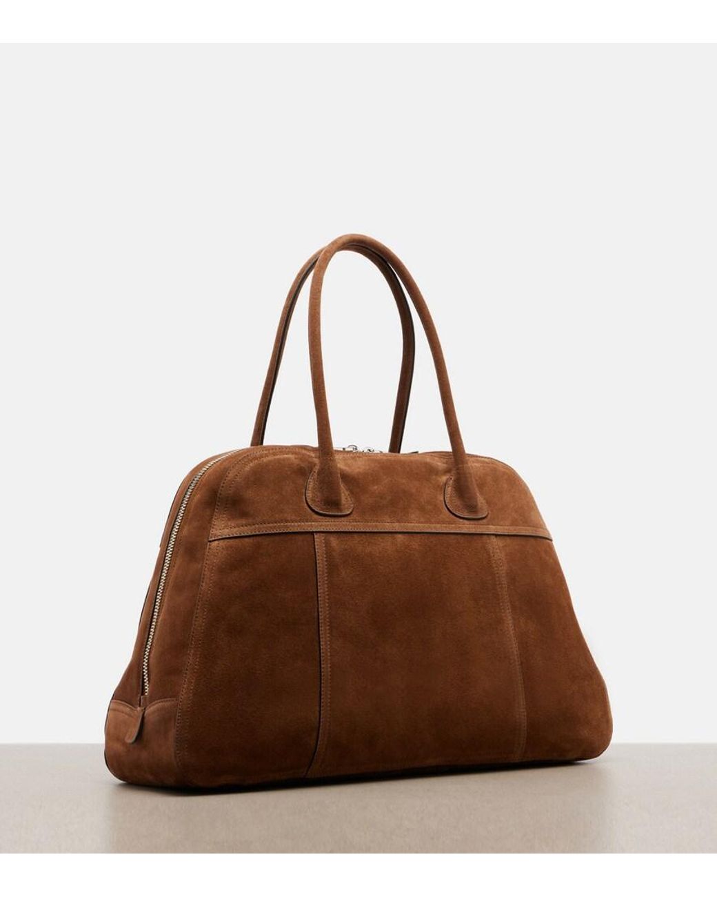 Miu Miu Brown Vivant Large Suede Bowling Bag
