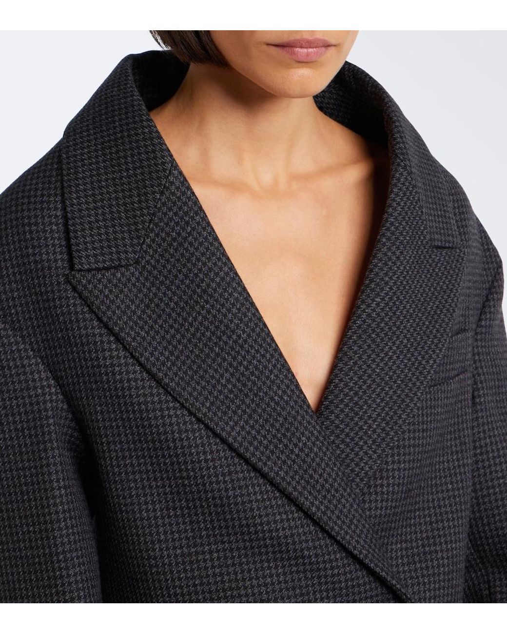 Balenciaga Black Houndstooth Double-Breasted Wool Jacket