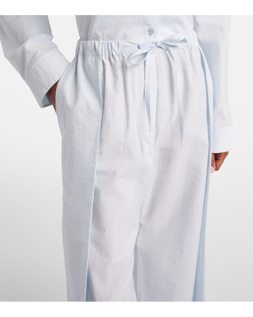 Loewe Blue Paula's Ibiza Cotton-Blend Poplin Wide-Leg Pants