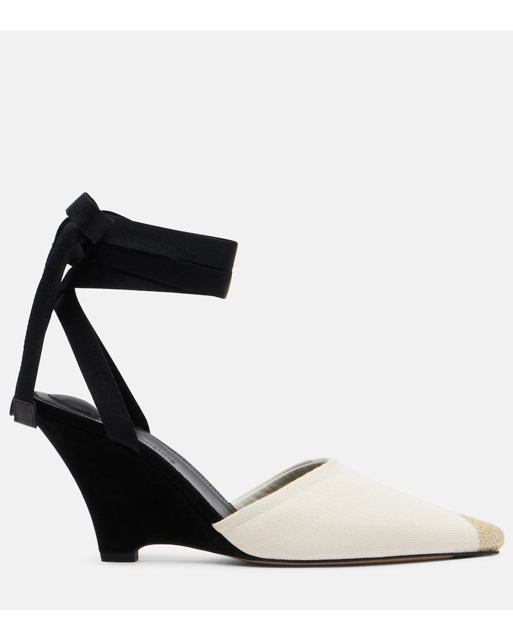 Jacquemus Black Canvas Wedges