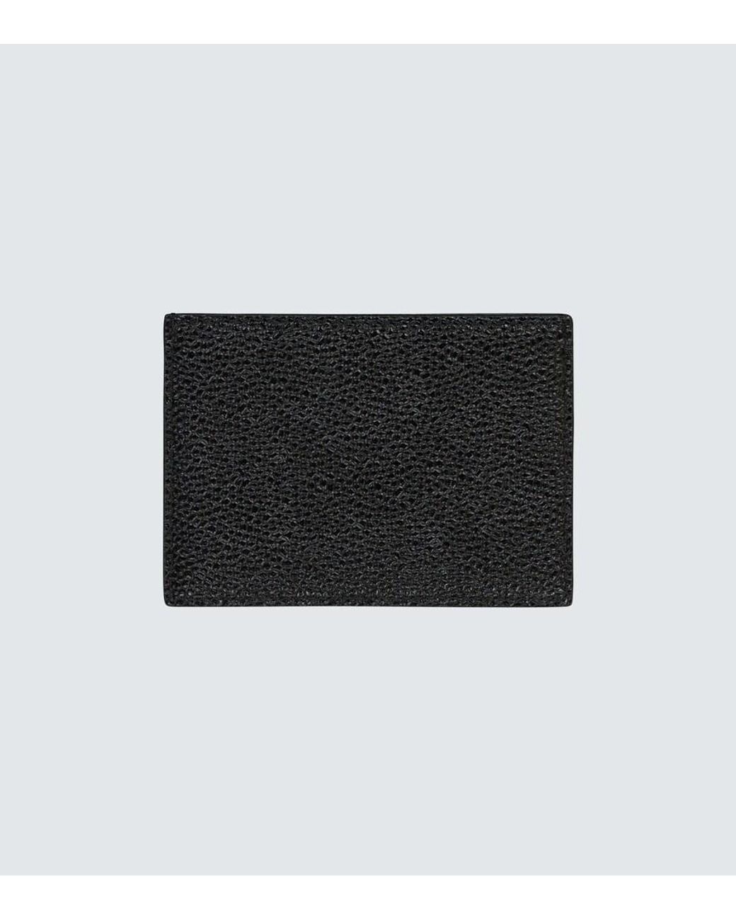 Thom Browne Black Leather Cardholder for men