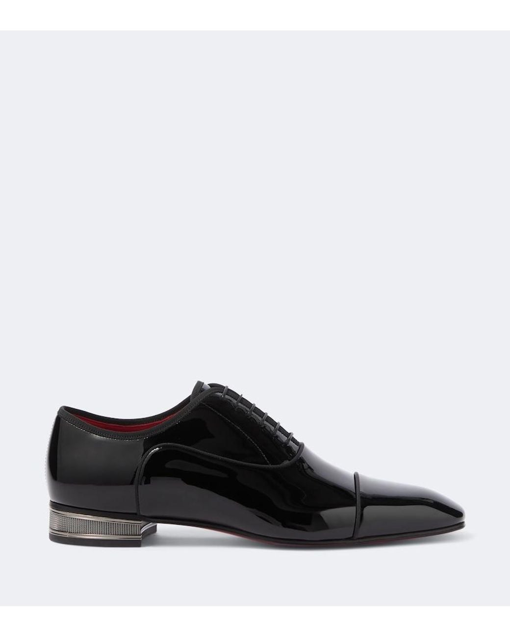 Christian Louboutin Black Greggo Galvin Patent Leather Oxford Shoes for men