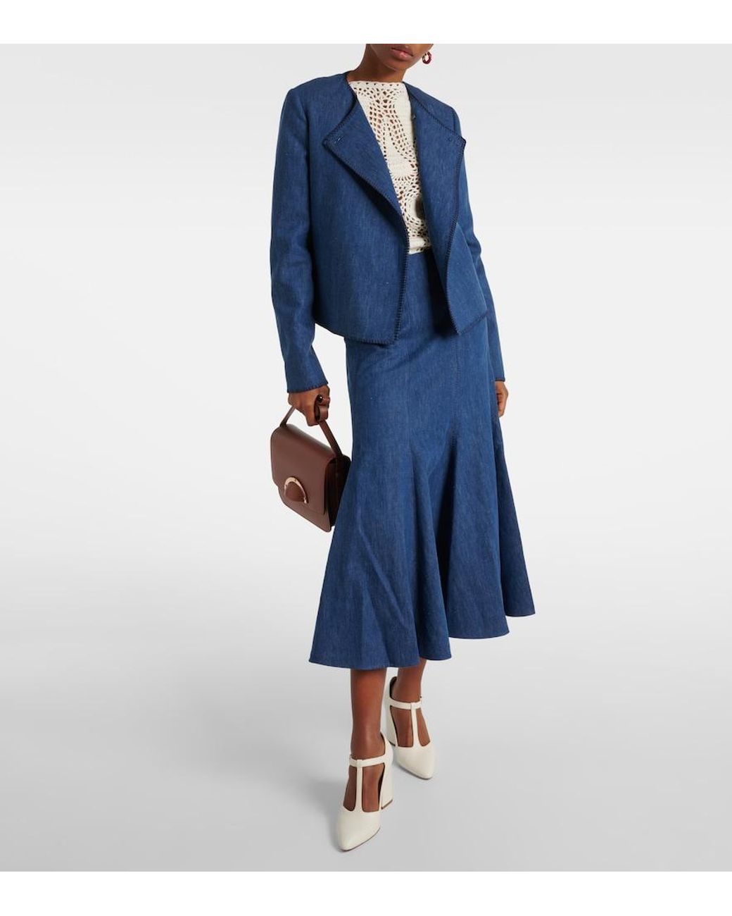Gabriela Hearst Blue Wyn Cotton And Linen Jacket