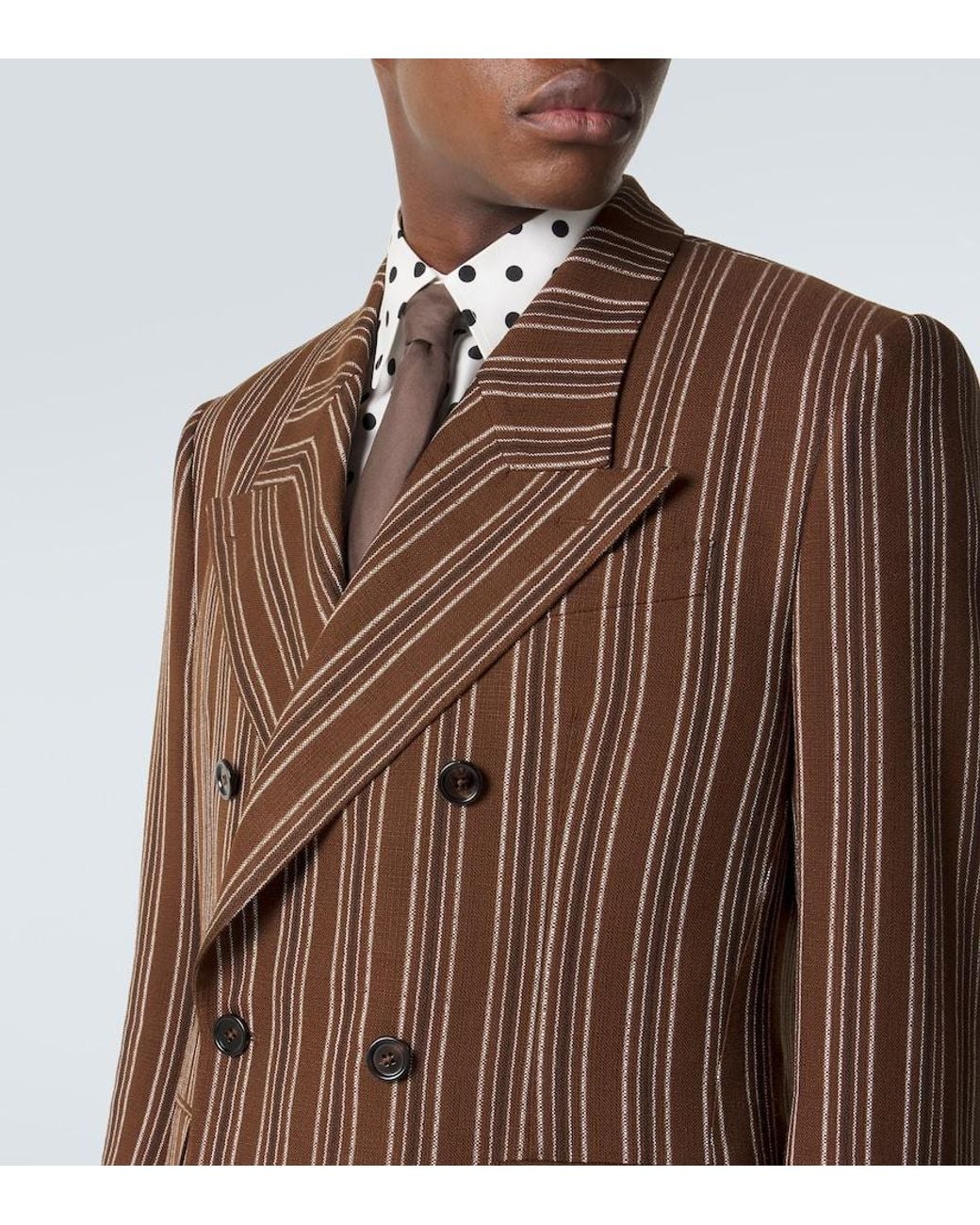 Dolce & Gabbana Brown Striped Blazer for men