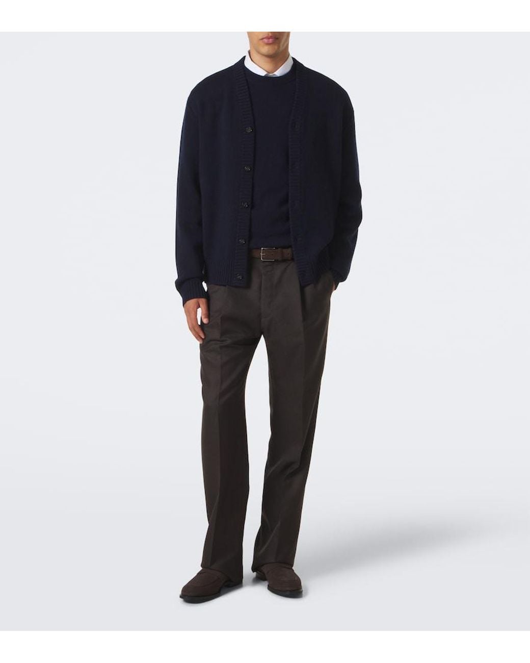 Slowear Black Virgin Wool Straight Pants for men
