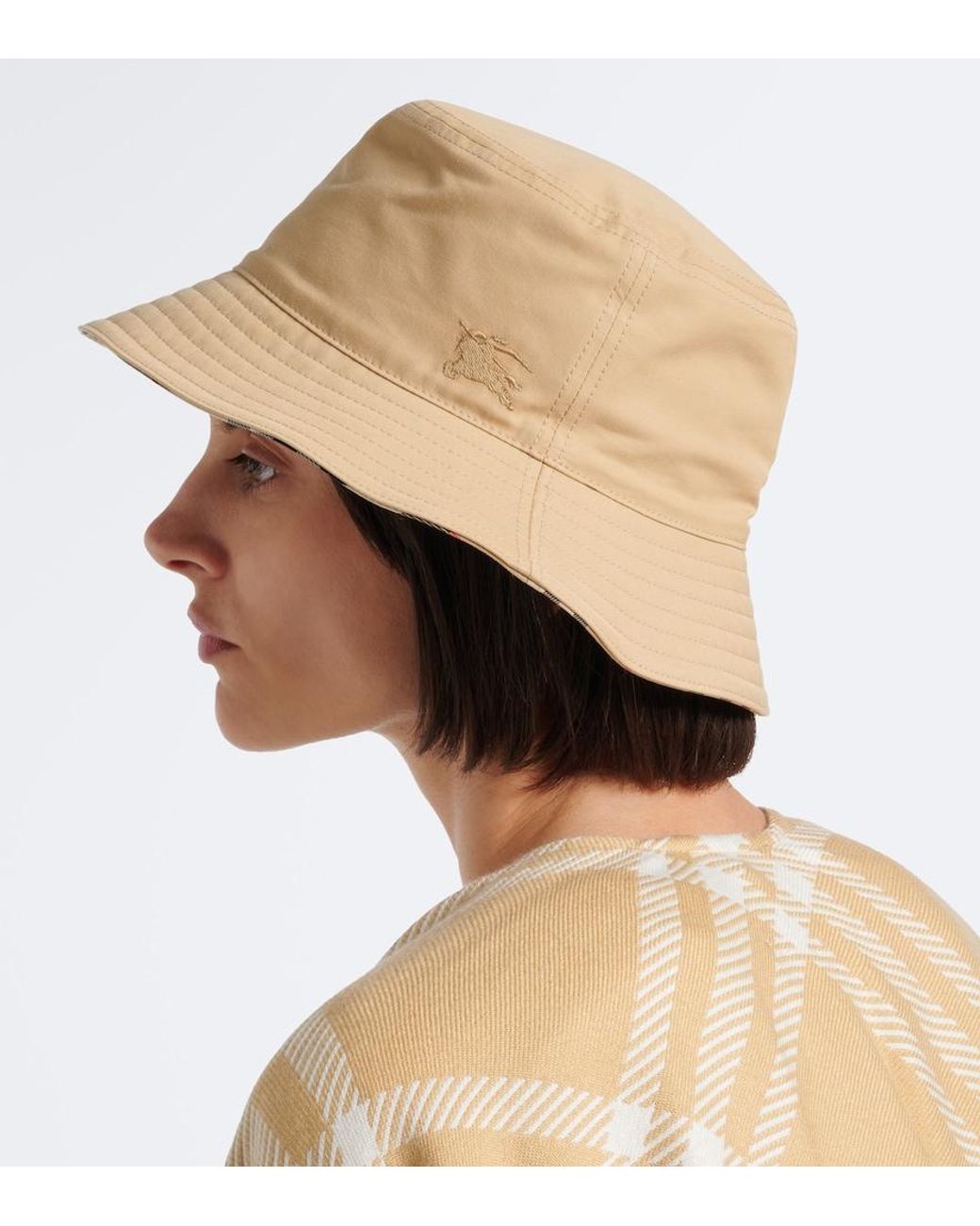 Burberry Natural Ekd Cotton Bucket Hat