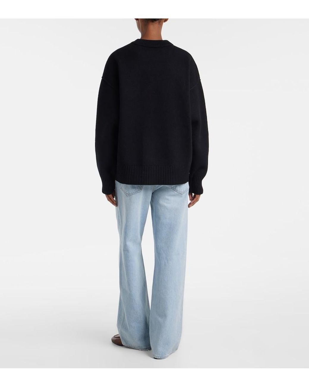 AMI Black Ami De Cour Virgin Wool Sweater