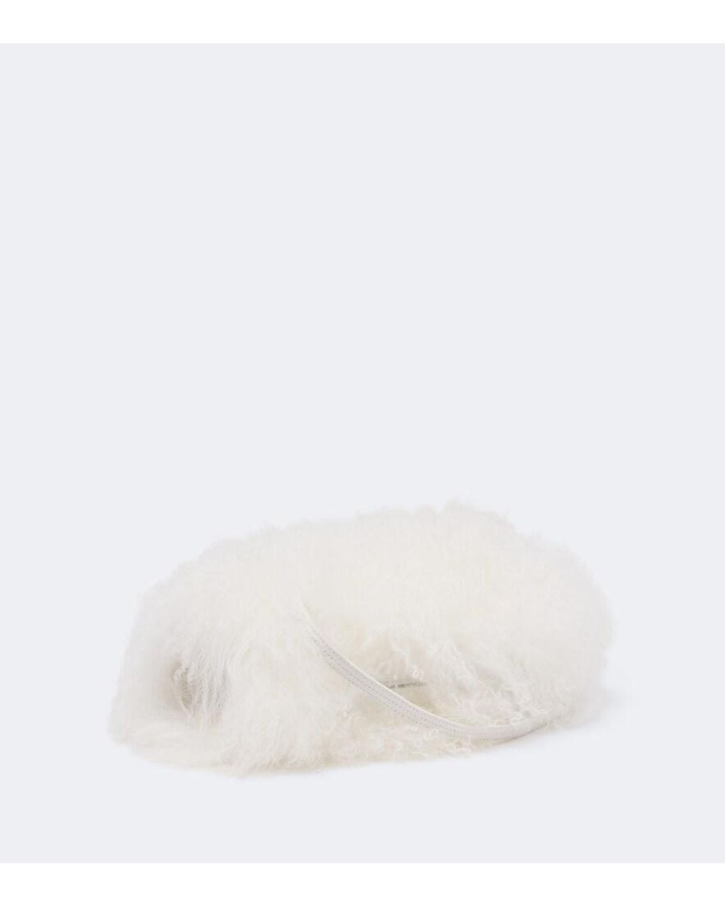 Yves Salomon White Manchon Small Shearling Crossbody Bag