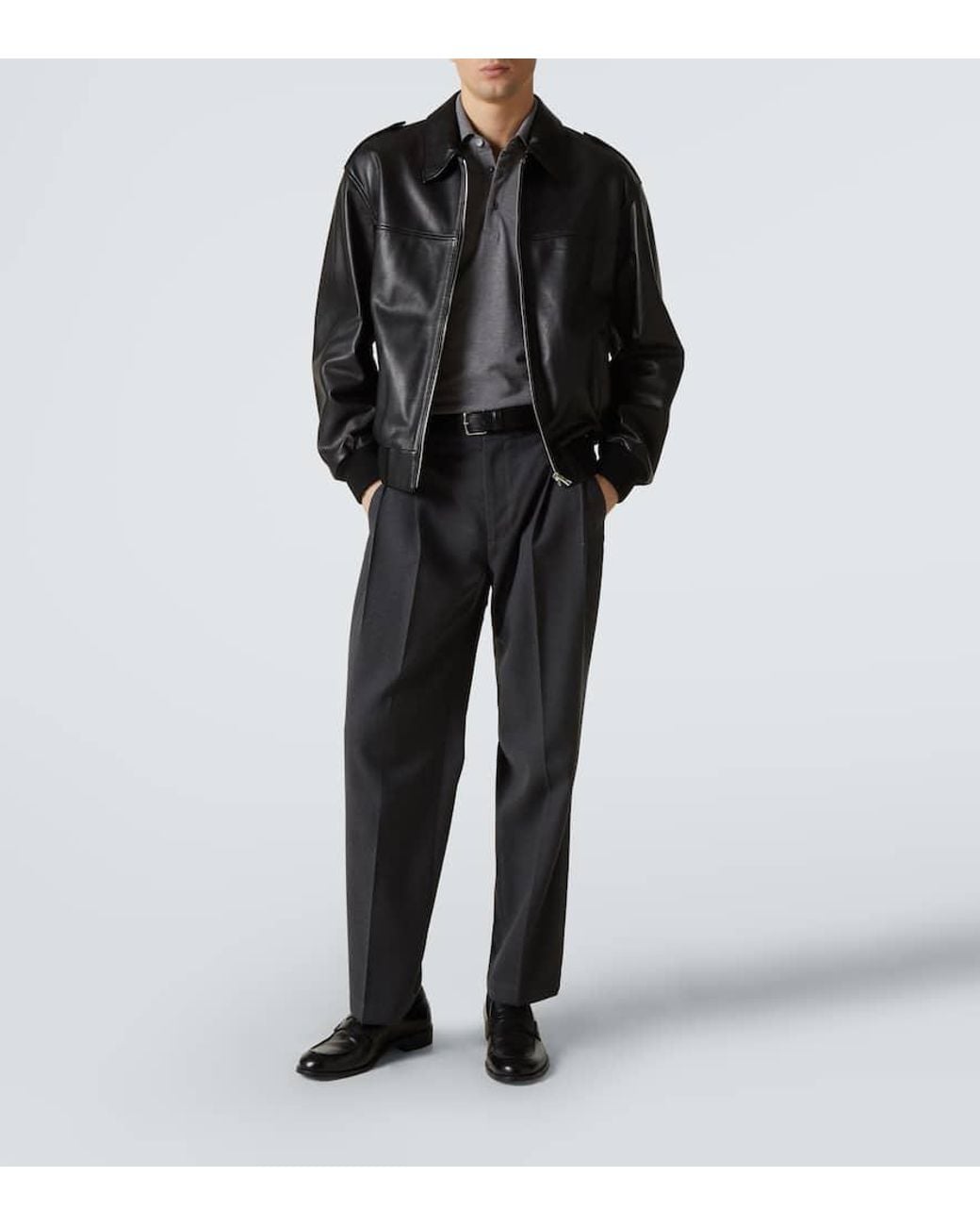 Dolce & Gabbana Gerade Hose Aus Einem Wollgemisch in Black für Herren