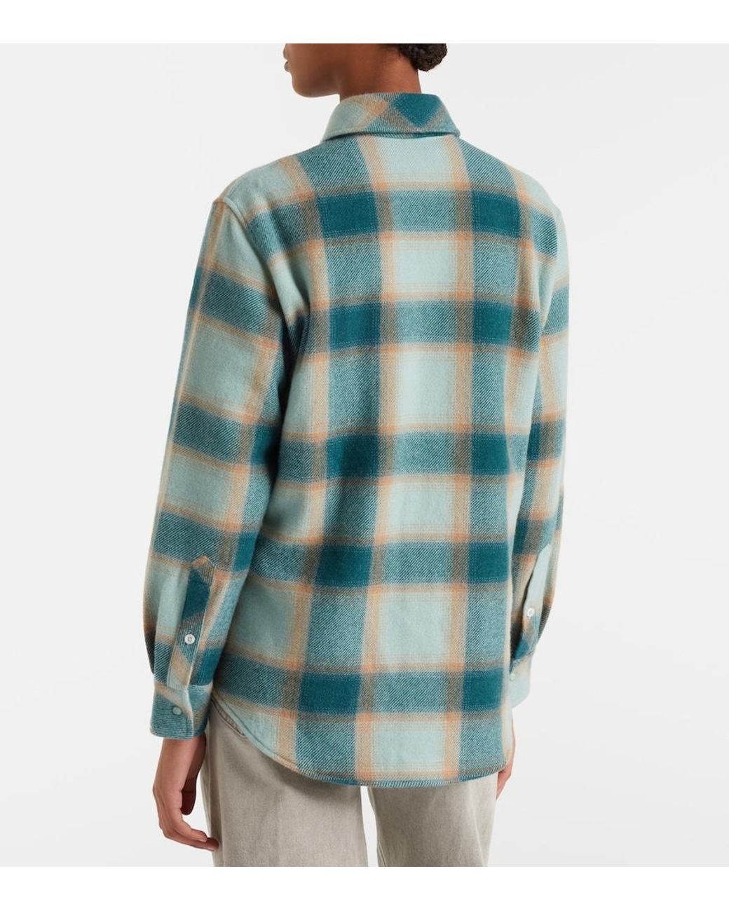 God's True Cashmere Green Checked Cashmere Overshirt