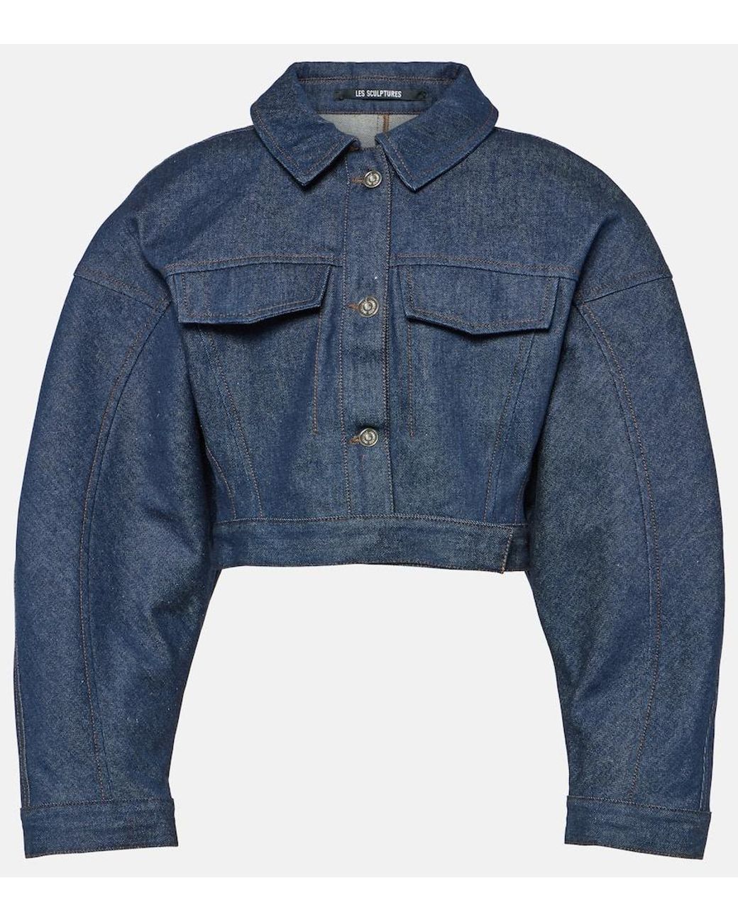 Jacquemus La Veste De-Nimes Obra Cropped Denim Jacket in