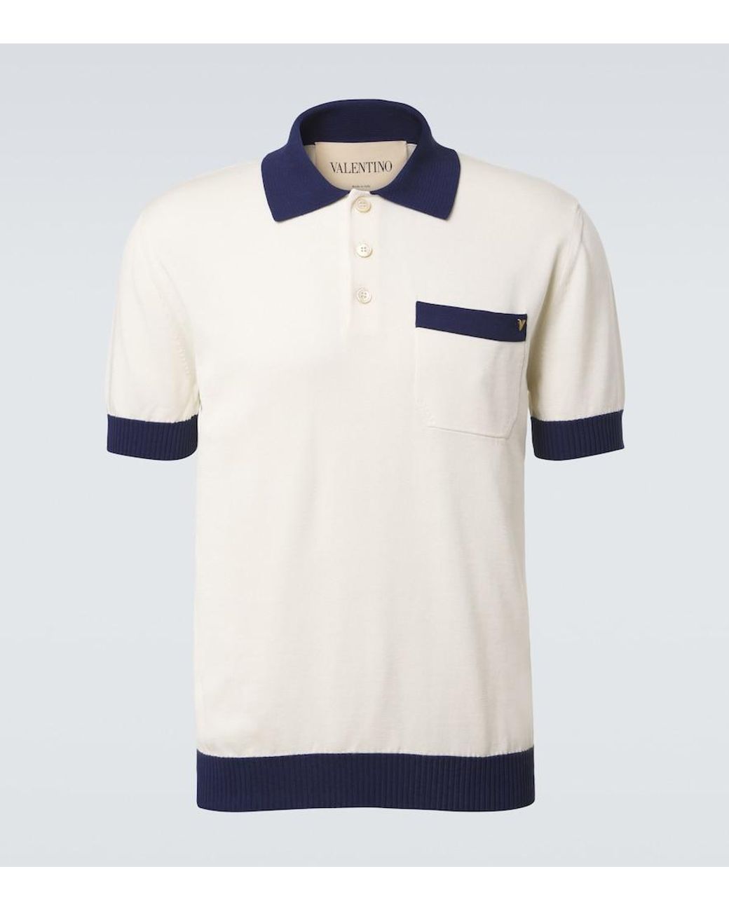 Valentino Garavani White Vgold Cotton Polo Shirt for men