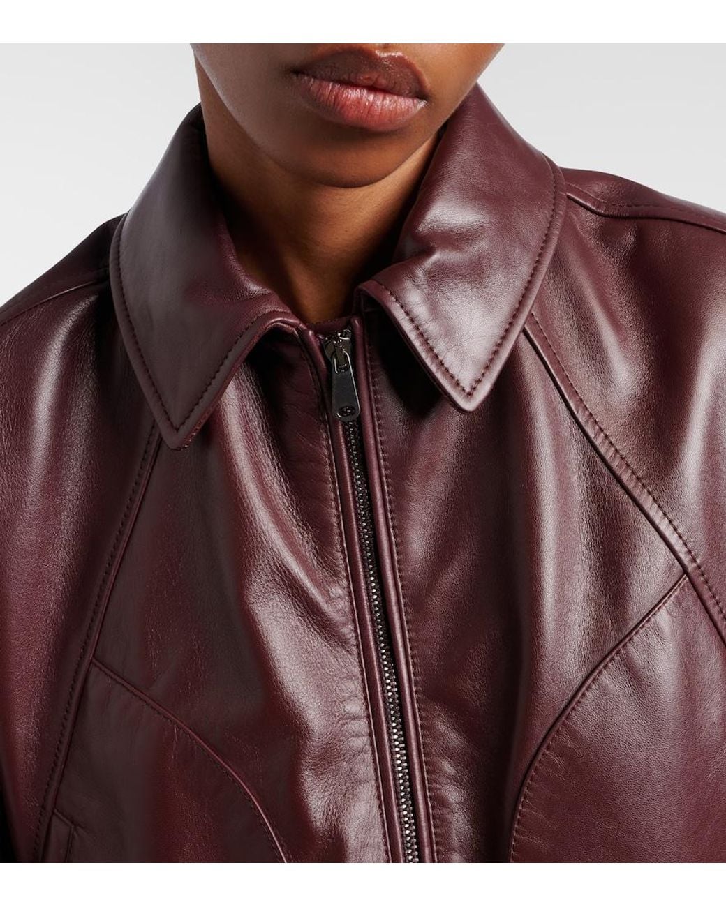 Brunello Cucinelli Brown Leather Jacket