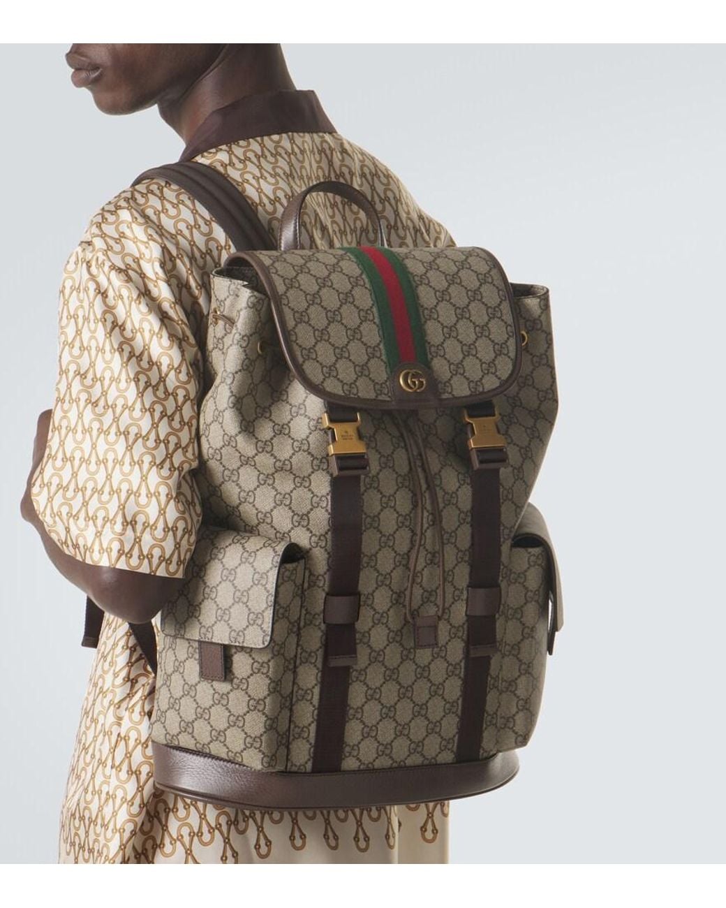 Gucci Brown Ophidia Gg Canvas Large Backpack for men