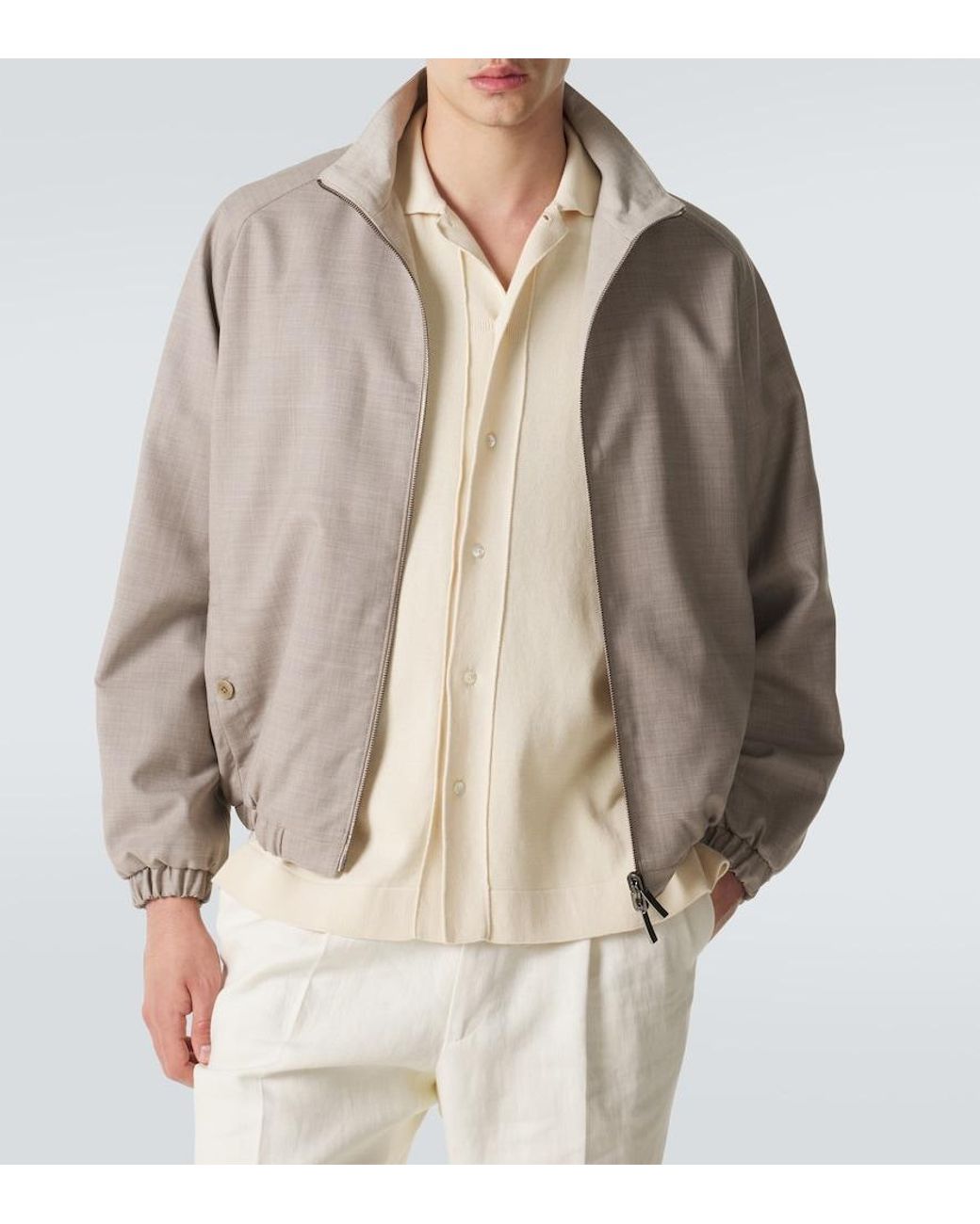 STÒFFA Gray Reversible Wool And Linen Blouson Jacket for men
