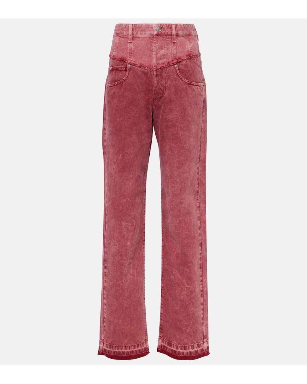 Isabel Marant Red Noemie Straight-Leg Jeans