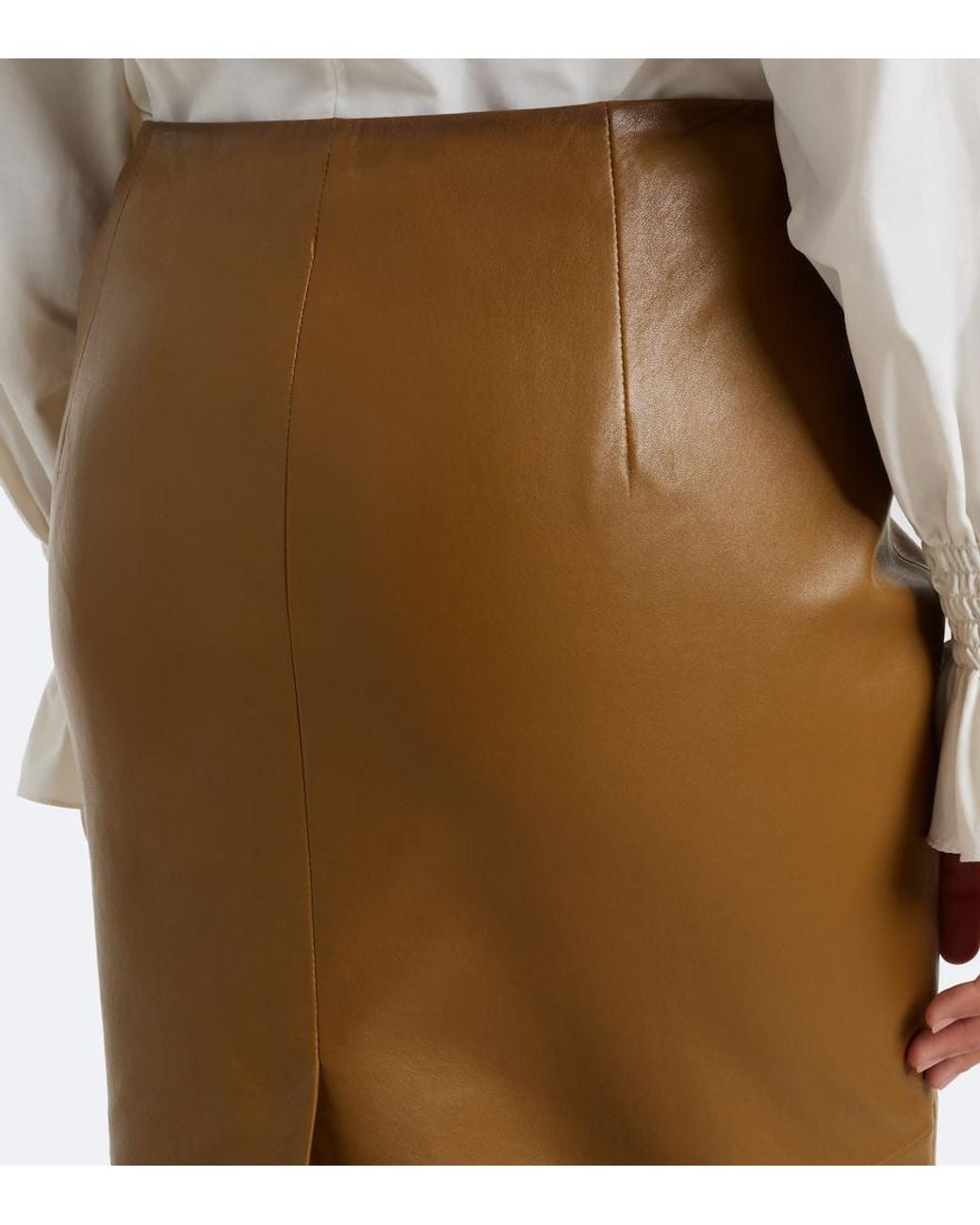 Dorothee Schumacher Brown Sleek Statement Leather Pencil Skirt