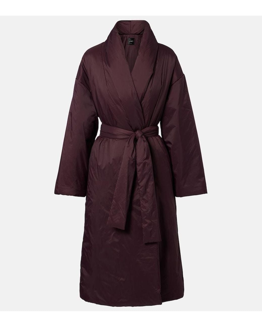 Leset Red Bo Belted Taffeta Puffer Coat