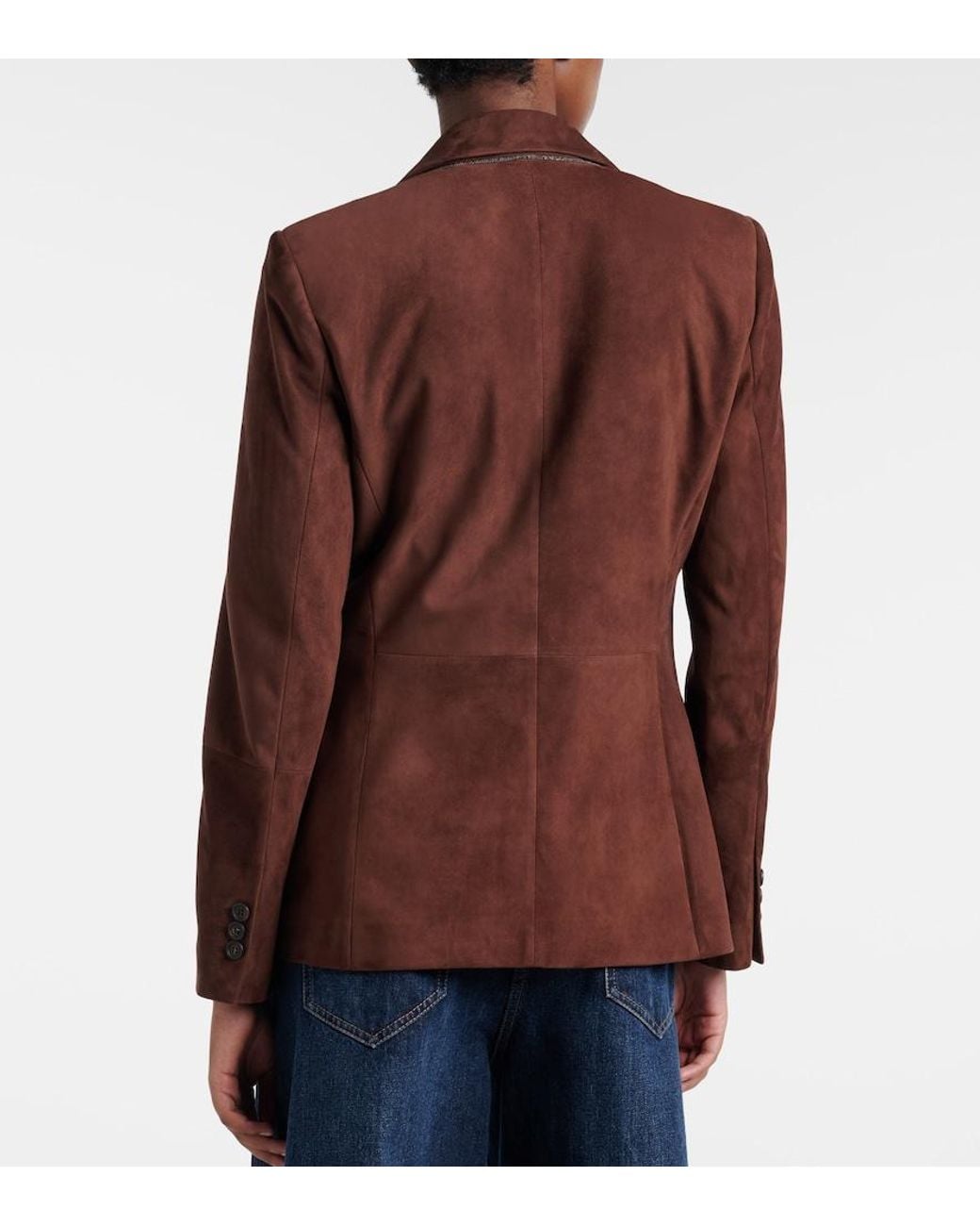 Brunello Cucinelli Brown Monili Suede Blazer