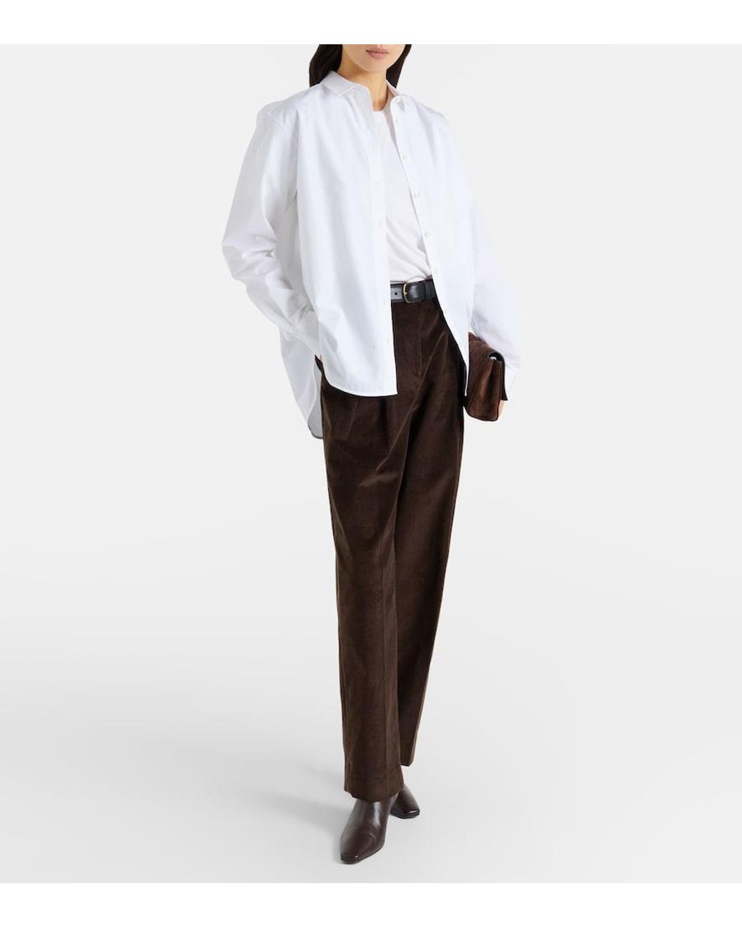 Totême Brown Cotton Corduroy Wide-Leg Pants