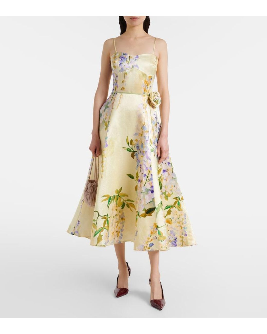 LEO LIN Metallic Mariela Linen And Silk Cocktail Dress