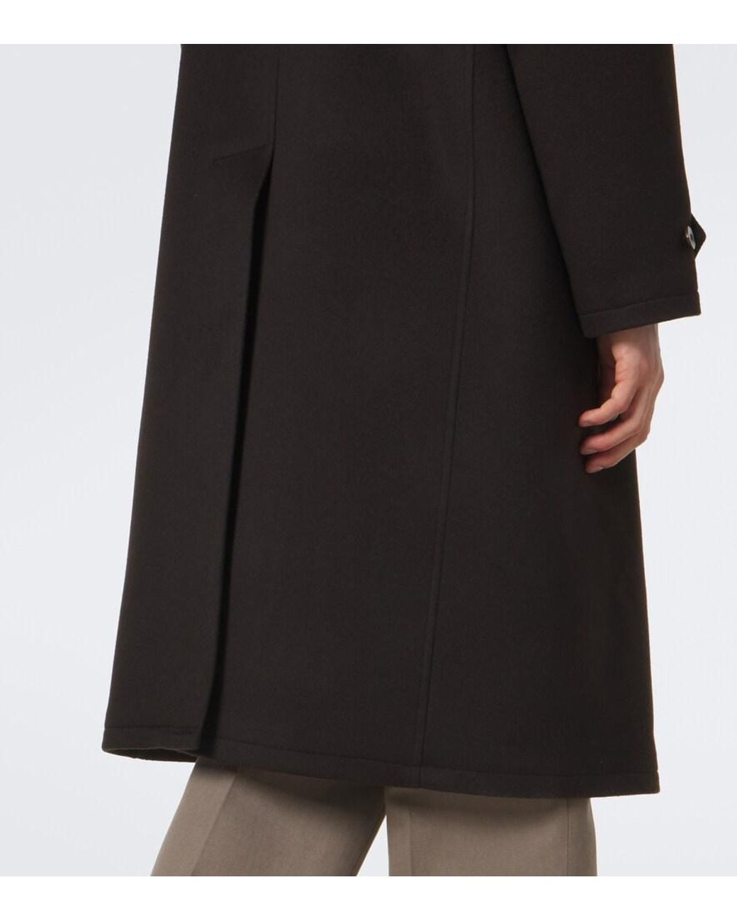 STÒFFA Black Double-Breasted Cashmere Coat for men