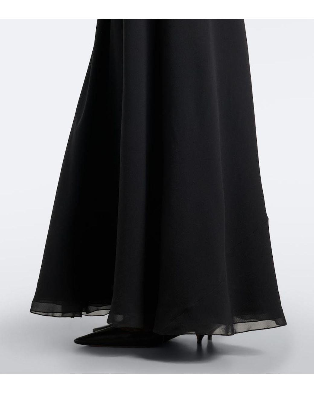The Row Black Javier Silk Georgette Gown