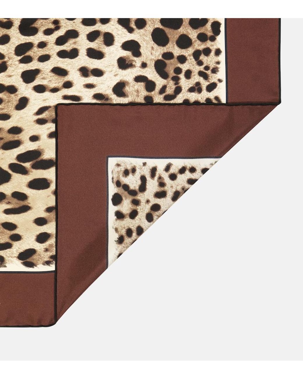 Dolce & Gabbana Black Leopard-Print Silk Scarf