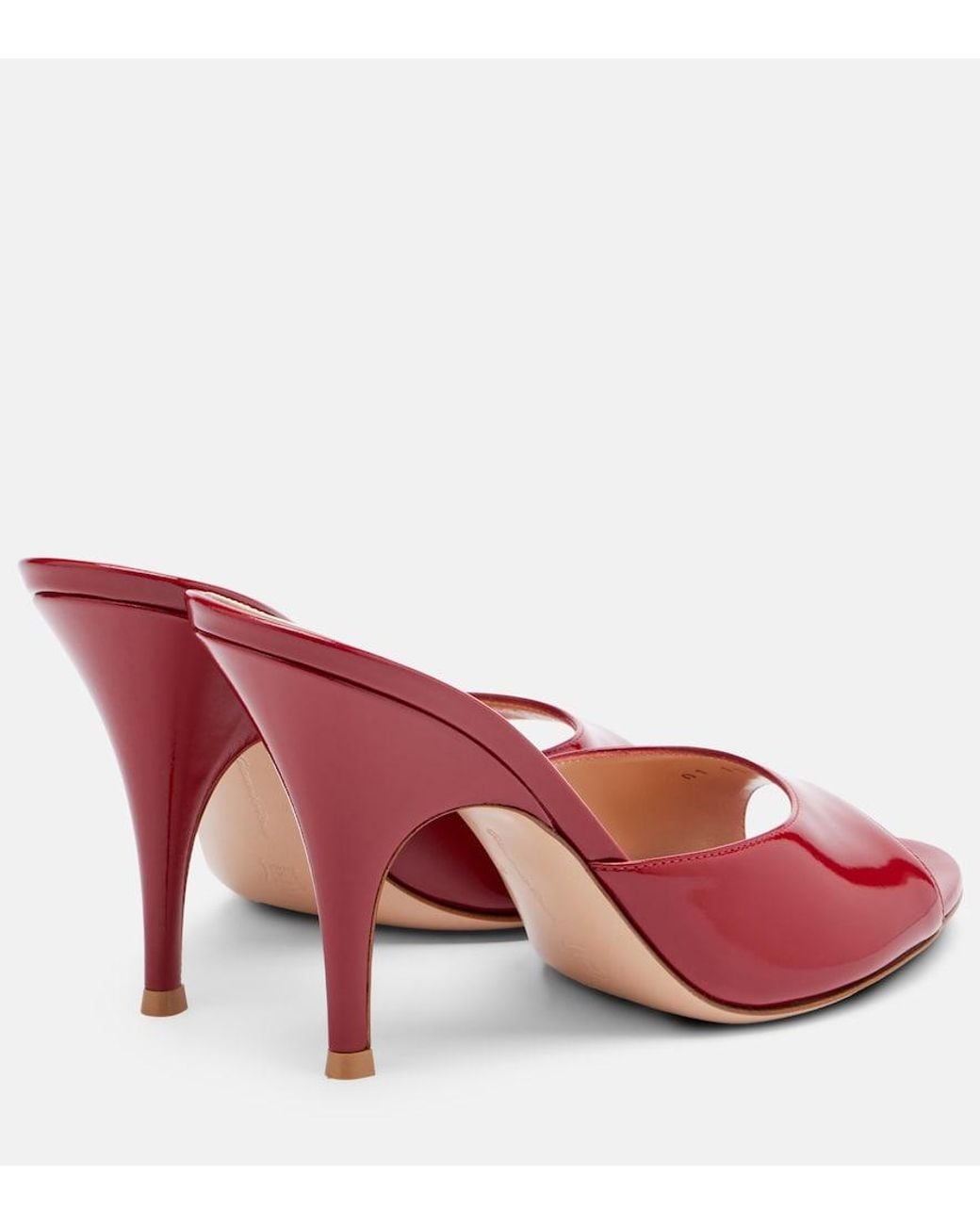 Gianvito Rossi Red Sofia Patent Leather Mules