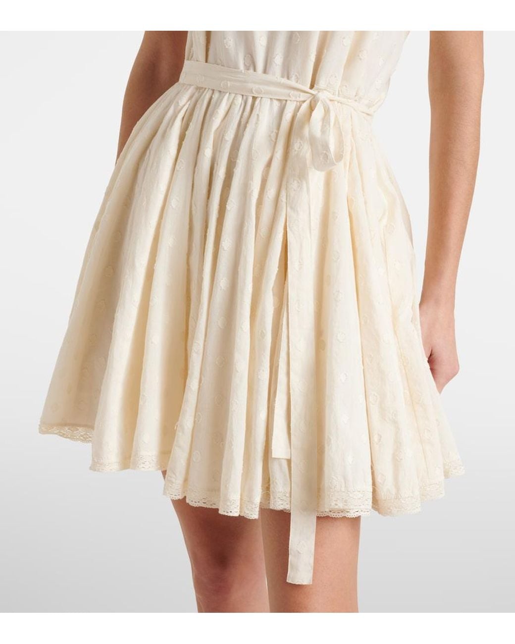 Ulla Johnson Natural Beatriz Cotton Dobby Minidress