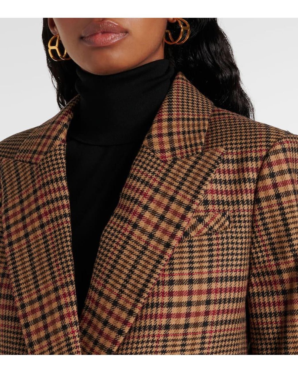 Veronica Beard Brown Sevyn Plaid Virgin Wool Blazer