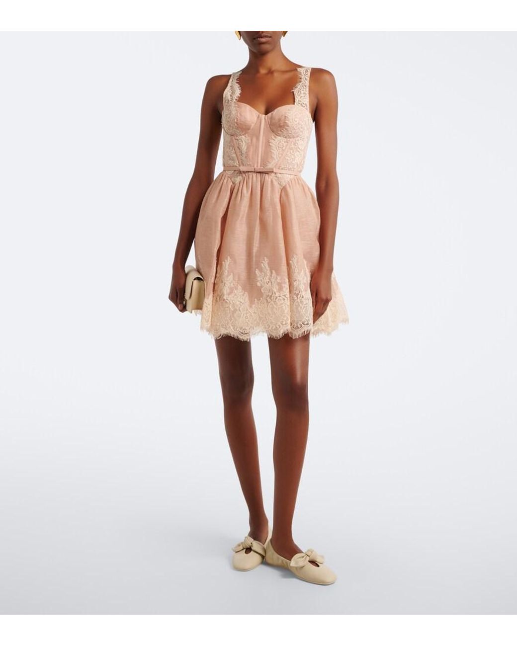 Zimmermann White Carousel Leather Ballet Flats