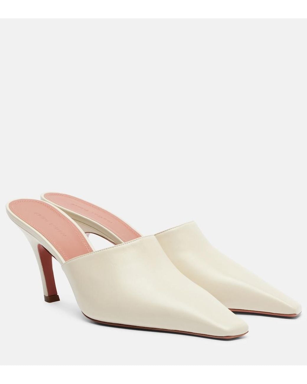 AMINA MUADDI White Jamie 80 Leather Mules