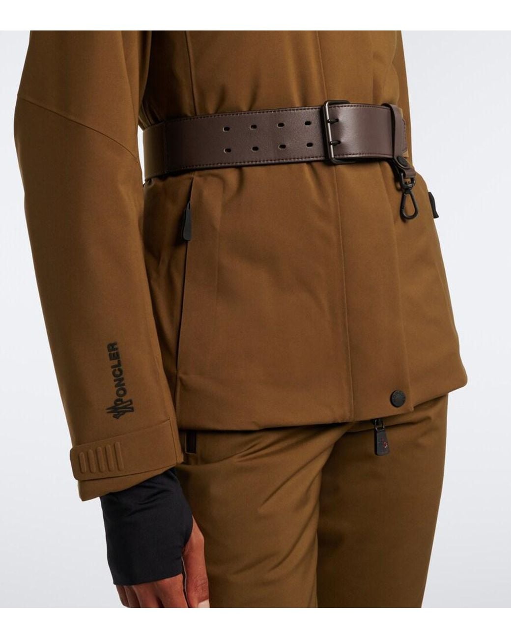 Moncler Brown Vizelles Belted Ski Jacket