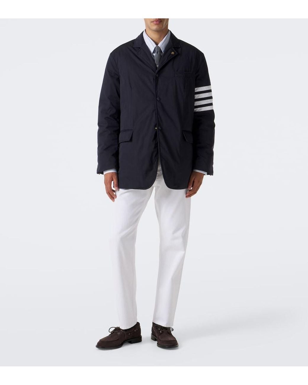 Thom Browne Blue 4-Bar Down Jacket for men