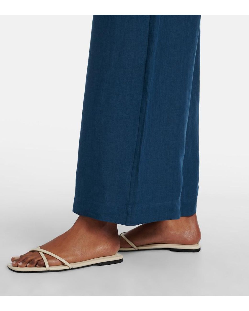 Eres Blue Select Linen Wide-Leg Pants