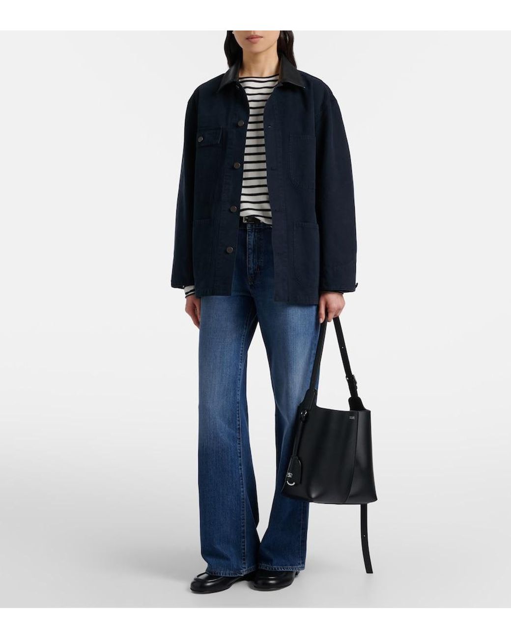 FRAME Blue The Off Duty Stroll Wide-Leg Jeans