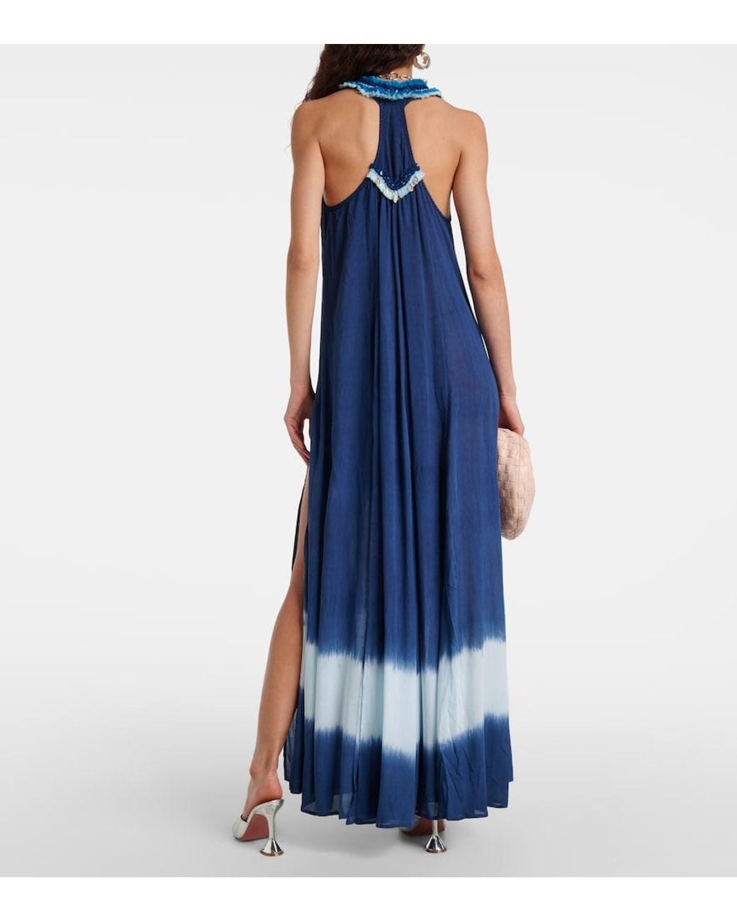 Poupette Blue Nava Floral Maxi Dress