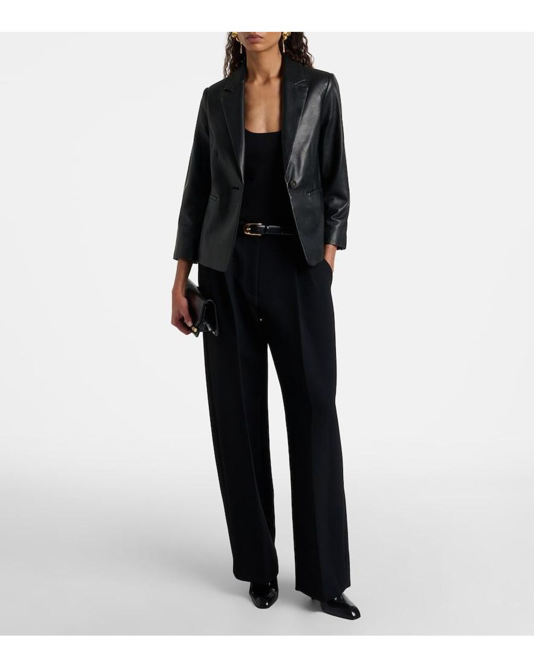Vince Black Leather Blazer