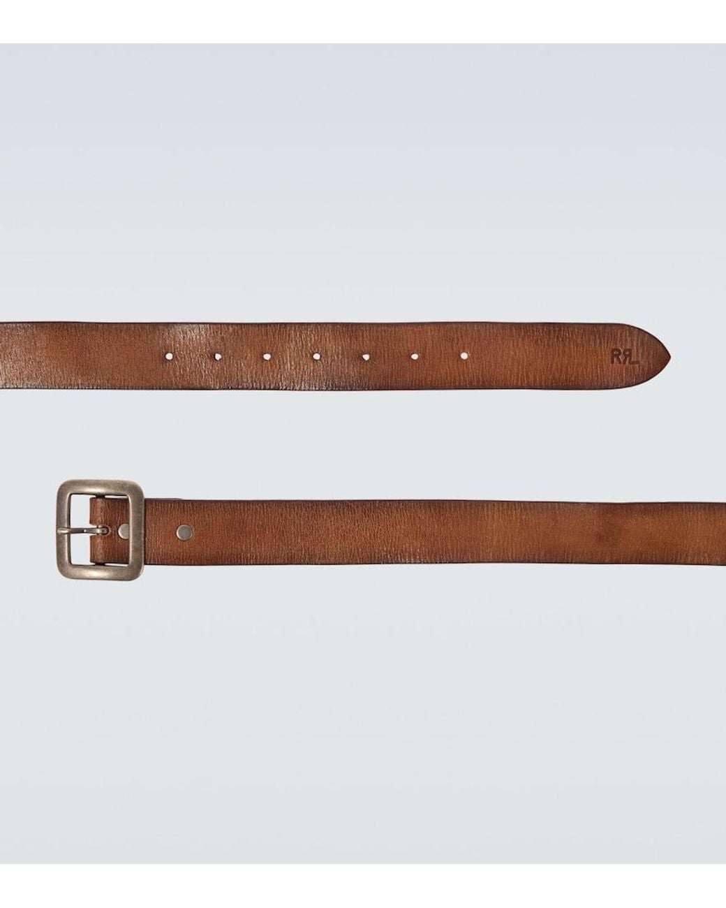 RRL Brown New Burling Leather Belt for men