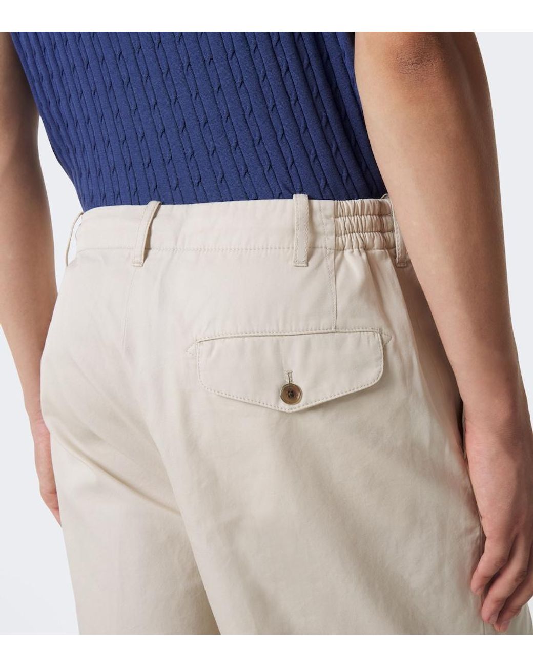 Bermudas De Sarga De Algodon Dunhill de hombre de color White