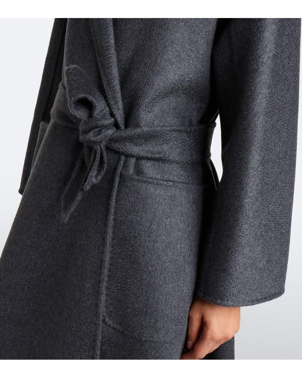 Max Mara Black Cashmere Wrap Coat