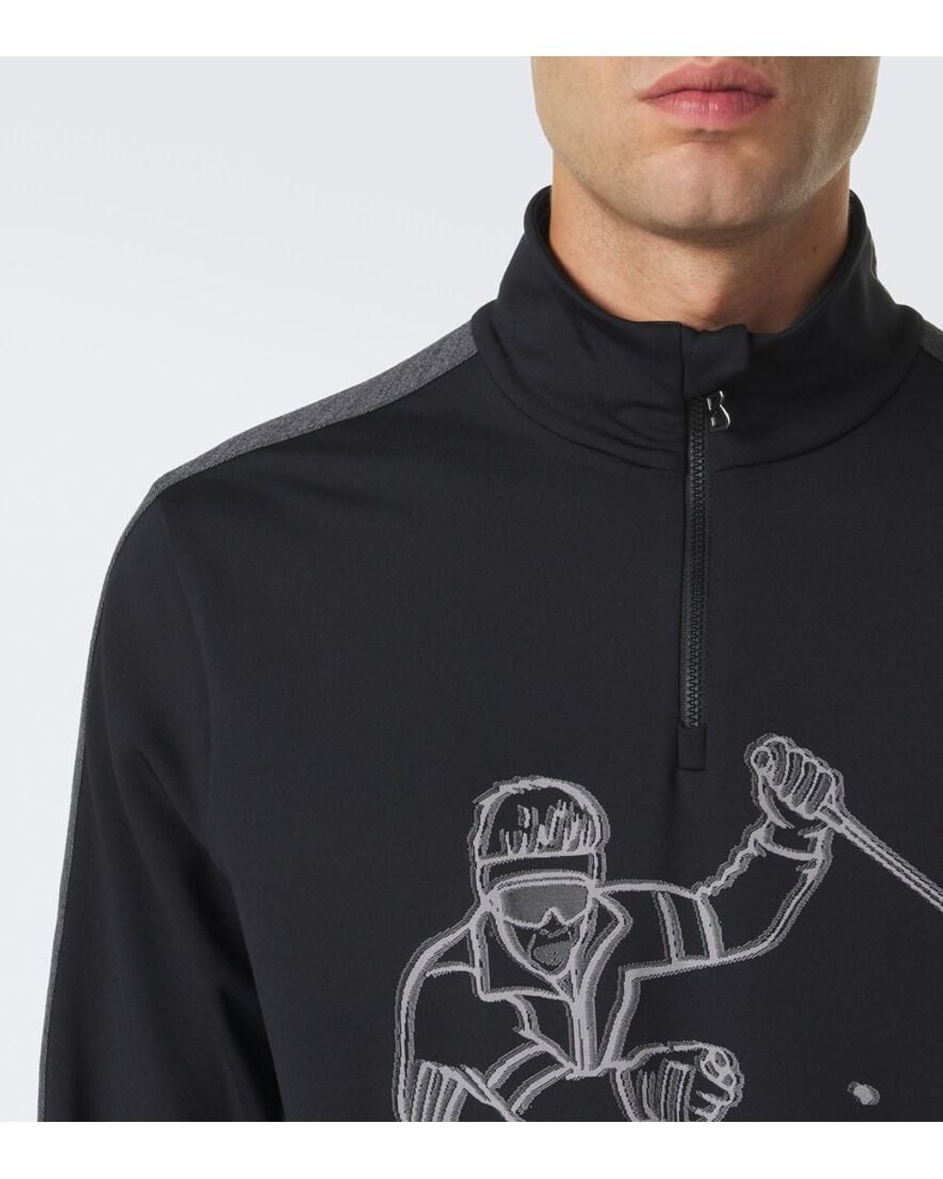 Bogner Blue Eliot Printed Ski Top for men