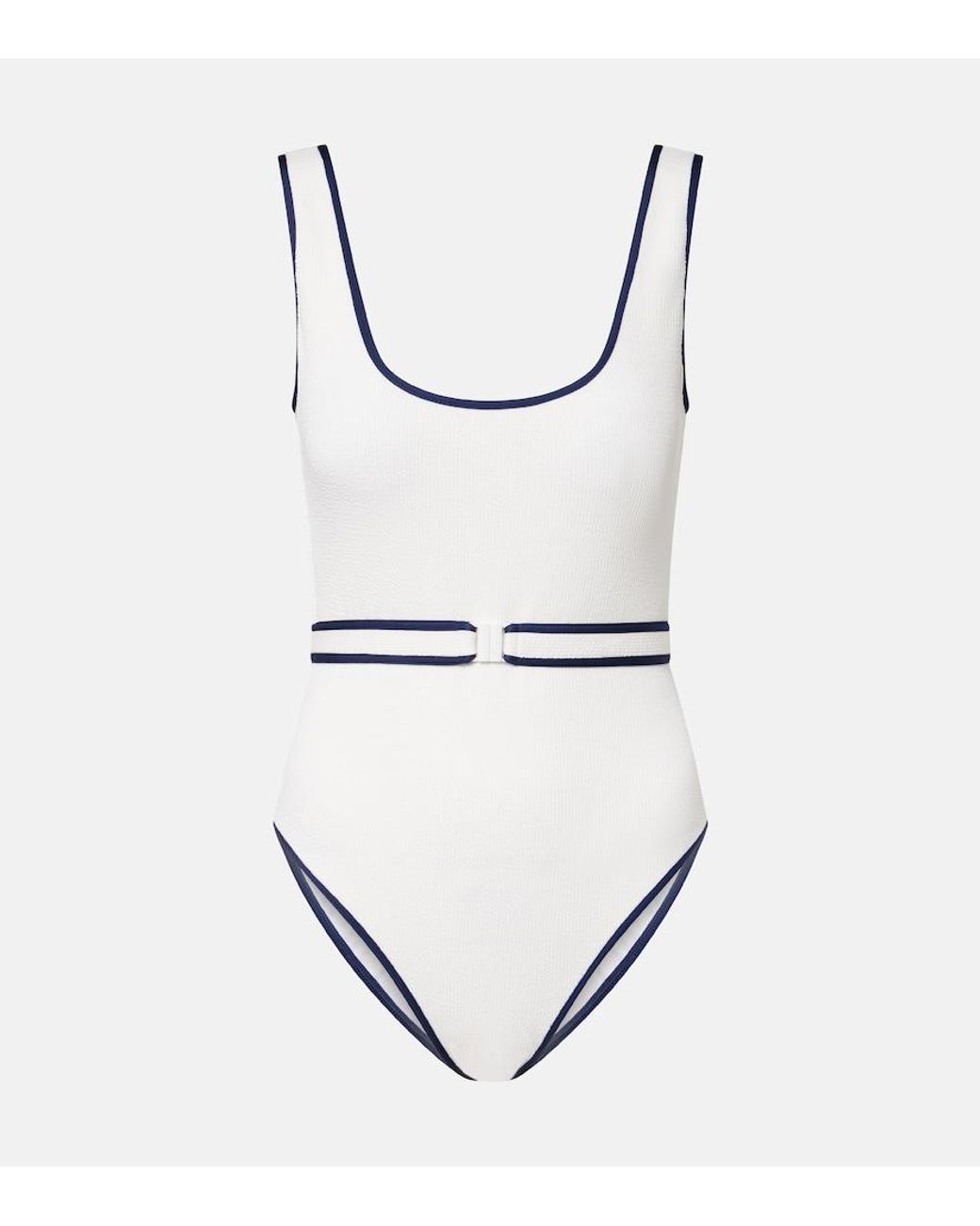 Melissa Odabash White Rio Hs Belted Swimsuit