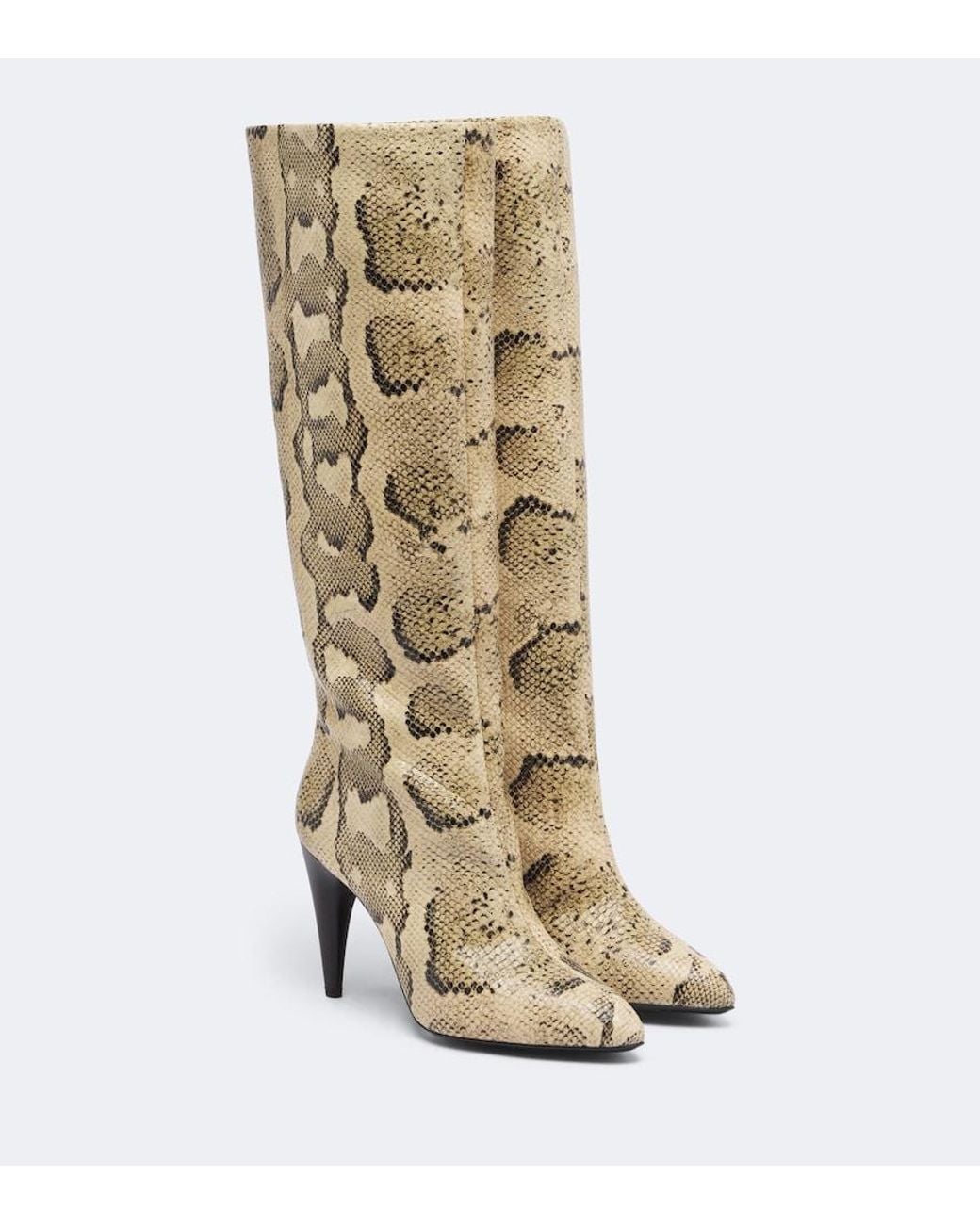 Isabel Marant Metallic Jany Snake-Effect Leather Knee-High Boots