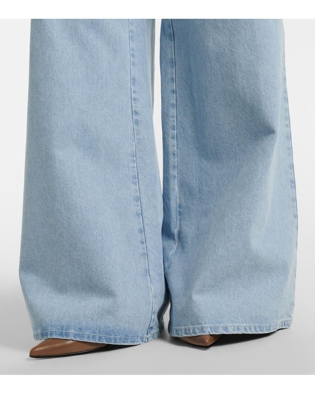Max Mara Blue High-Rise Wide-Leg Jeans