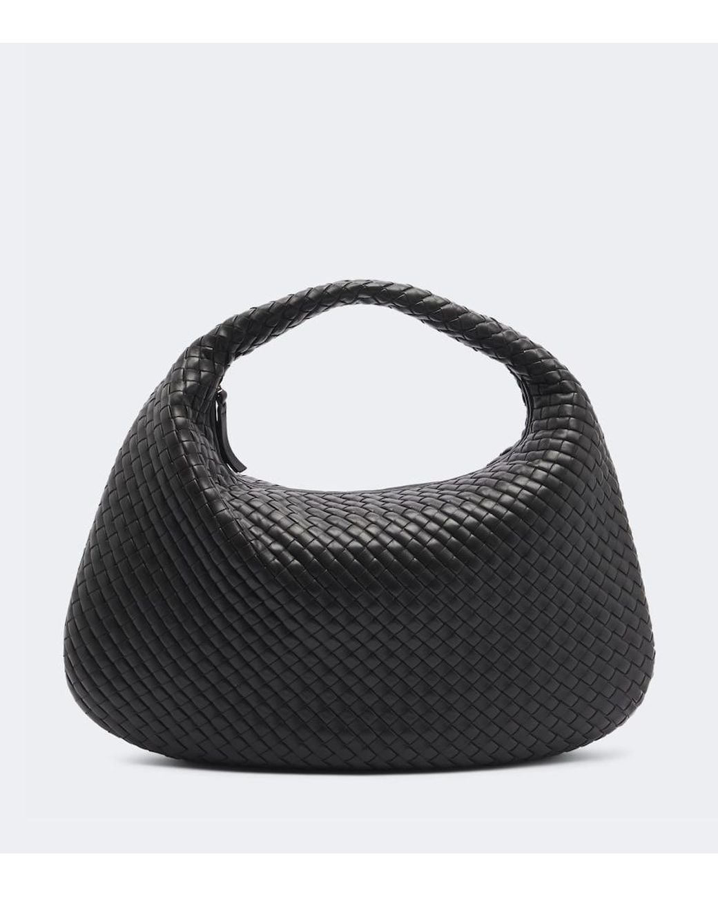 Bottega Veneta Black Maxi Veneta Intrecciato Leather Shoulder Bag