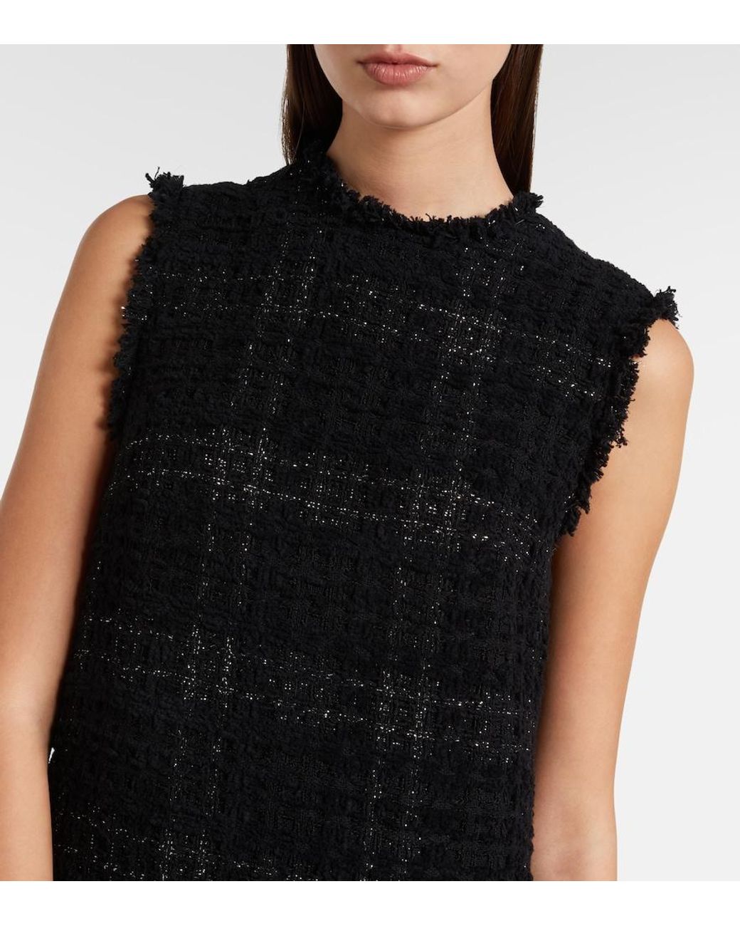 Versace Black Medusa '95 Cotton-Blend Tweed Minidress